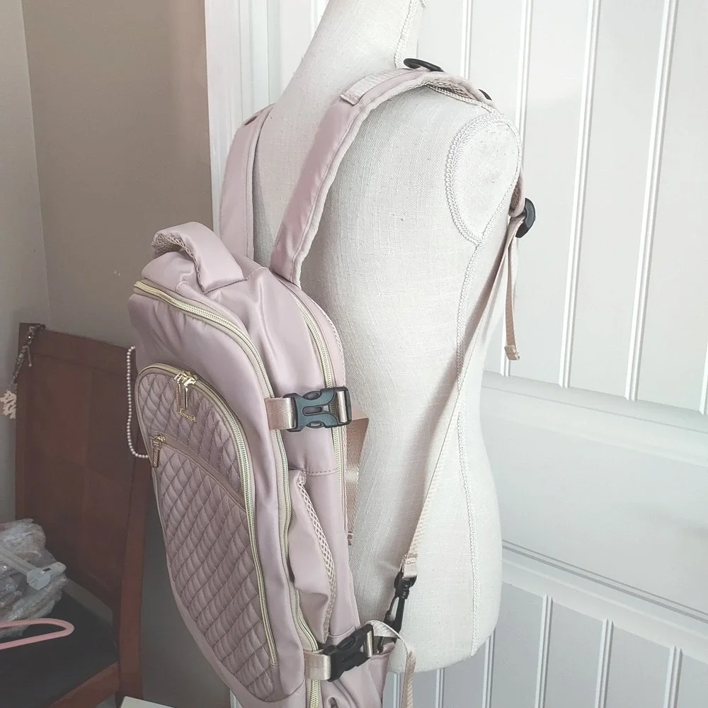 Lovevook Quilted Laptop Backpack Women Large Pink Travel Work‎ Bag